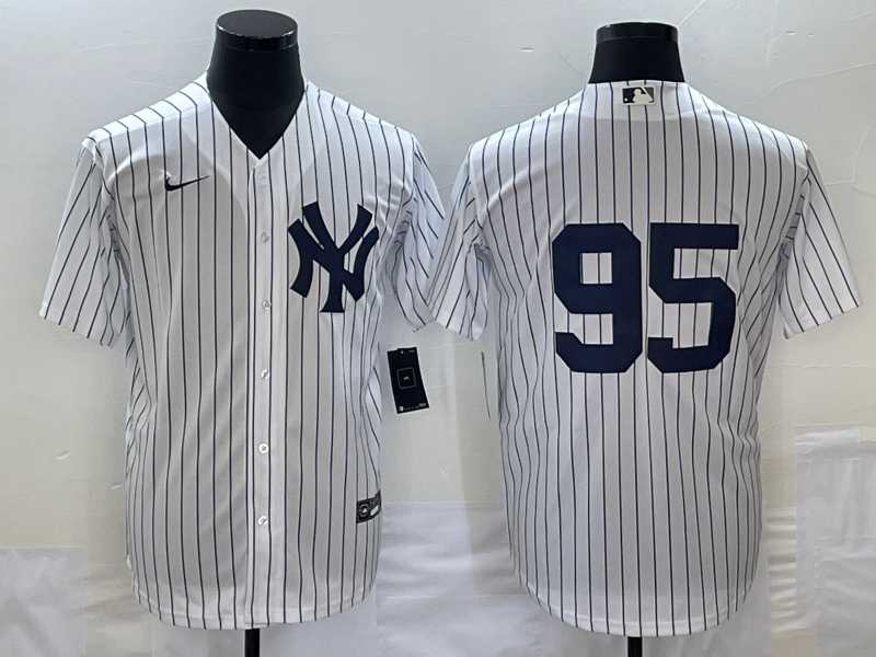 Mens New York Yankees #95 Oswaldo Cabrera White Stitched Nike Cool Base Throwback Jersey